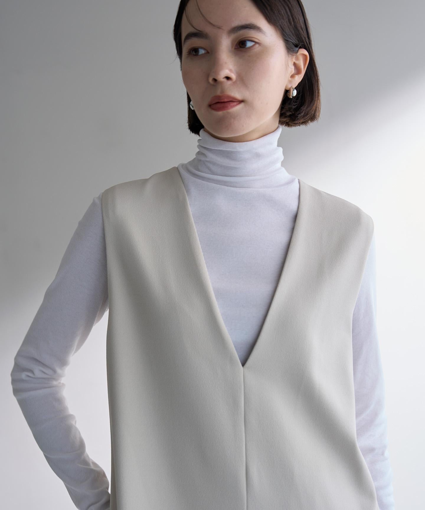 コットンカシミヤ タートルネックカットソー