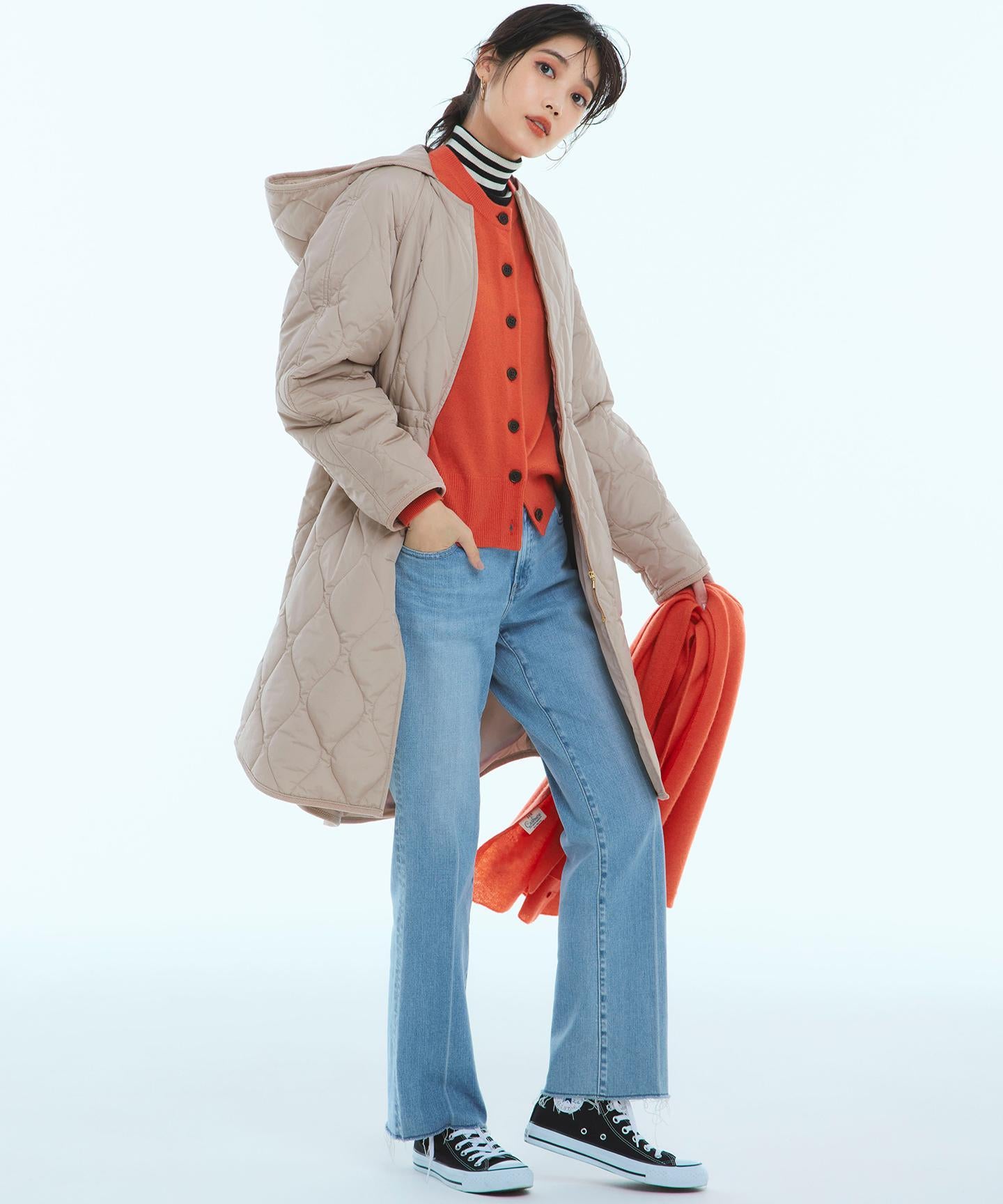 ウーステッドウール リブタートルネック ニット