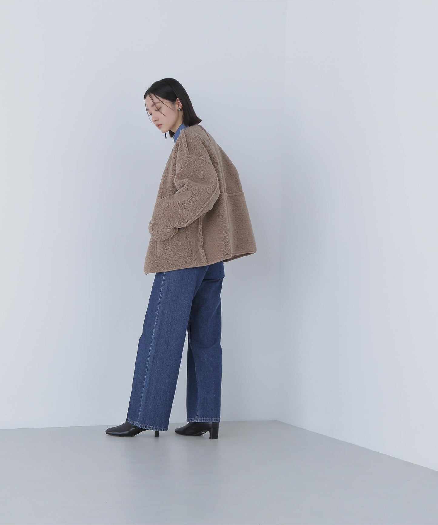 リバーシブルフェイクスウェードコート