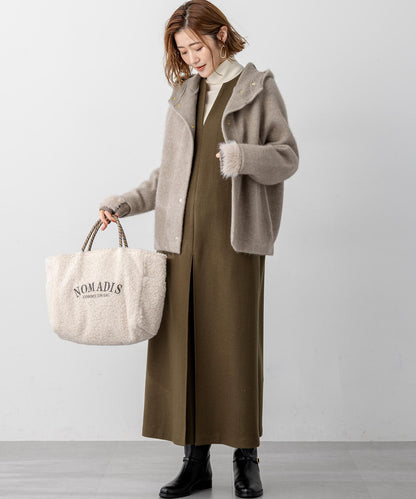 ウーステッドウール リブタートル ニット