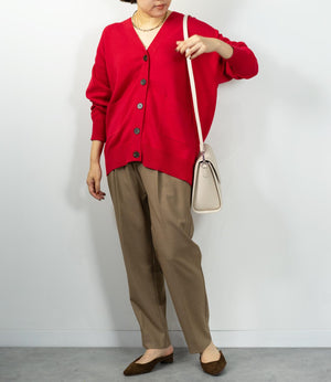 スムース編みルーズニットカーディガン