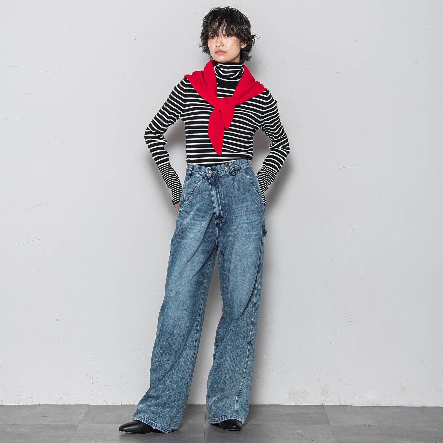 リブタートルニットプルオーバー≪手洗い可能≫