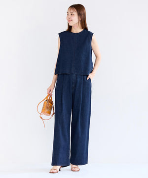 UNFILO DENIM LIGHT タックワイドパンツ