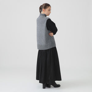 【百田夏菜子さん着用】【洗える】ツイル ギャザー スカート（S〜M）