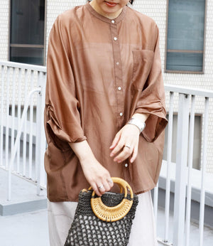 2wayシアーサテンブラウス