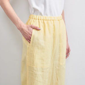 リネン パッチポケット イージーパンツ WHITE/YELLOW