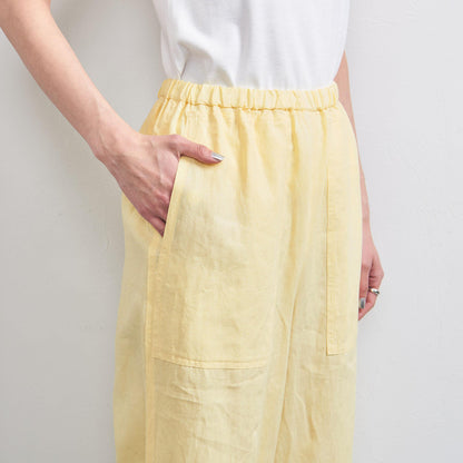 リネン パッチポケット イージーパンツ WHITE/YELLOW