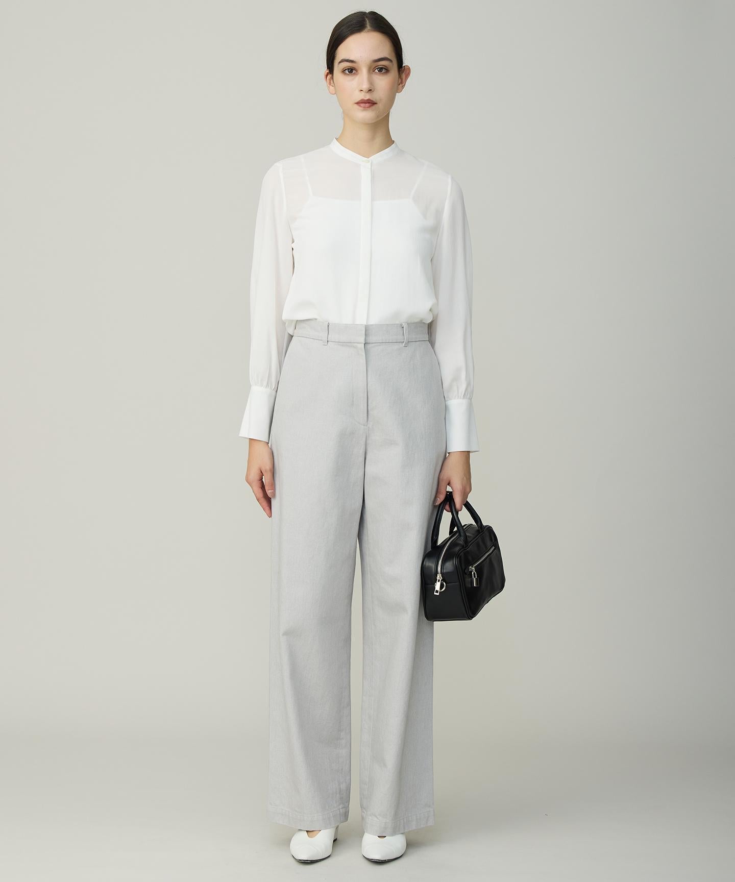 セルロースシルクビエラ ボウタイ付きブラウス