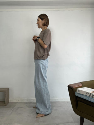 サイドシーム切り替えワイドデニム