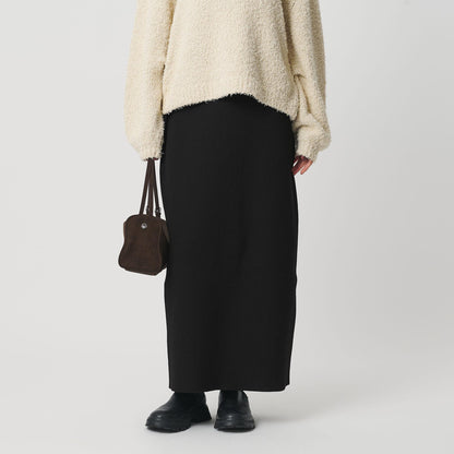 【WEB限定 Wardrobe DAILY MINIMAL】ポリエステルコットン リブニットタイトスカート ウォッシャブル
