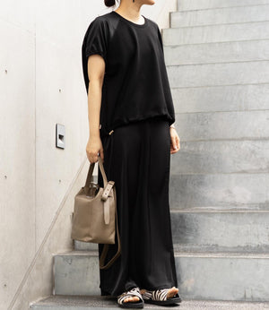 異素材切り替えドロストラグランカットソー