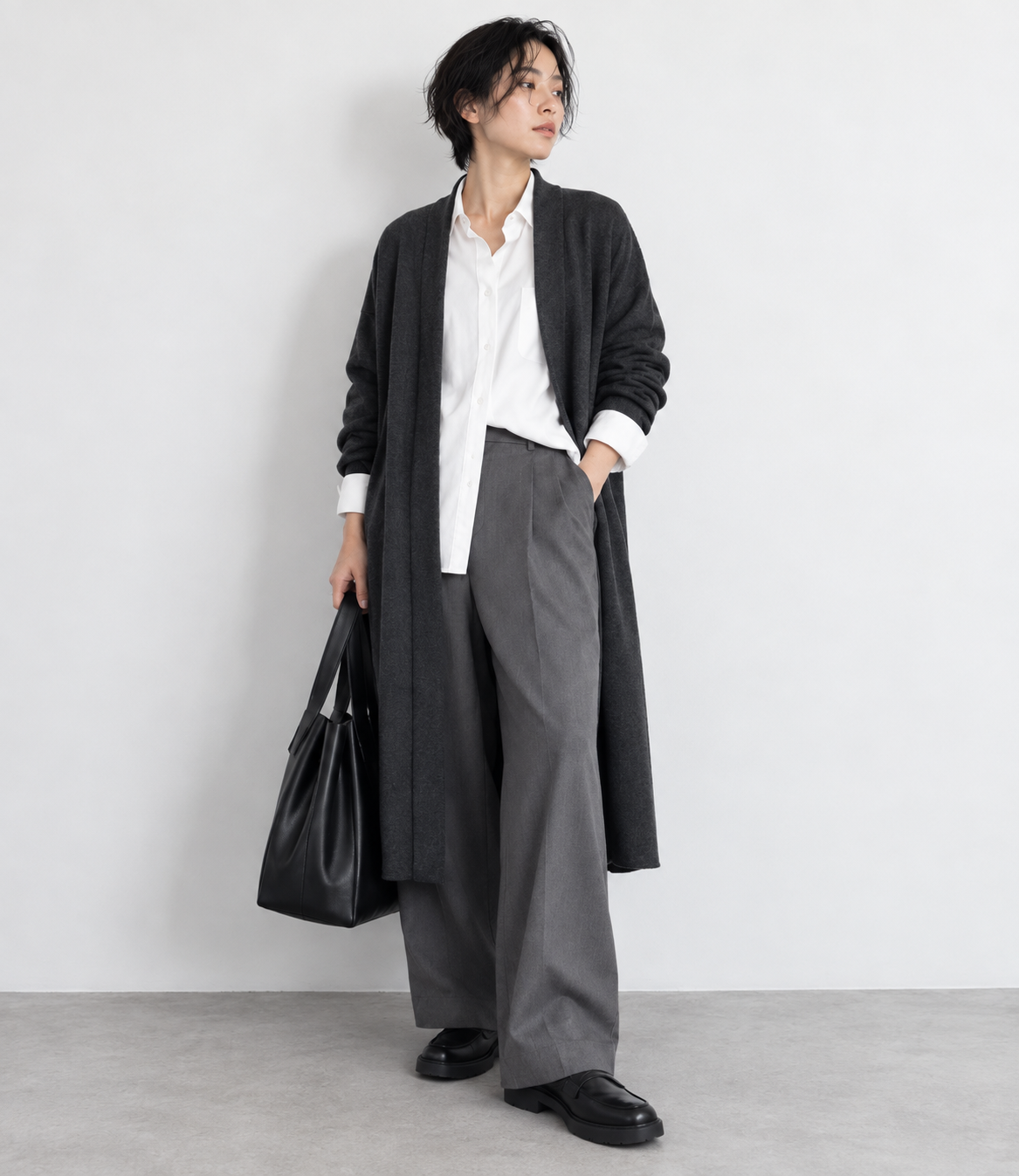 ロングニットカーディガン
