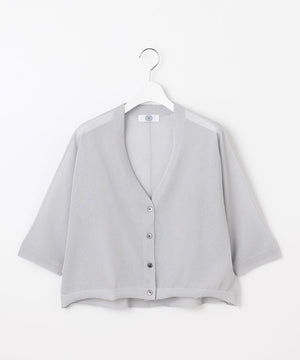 SHEER LIGHT KNIT Vネック カーディガン