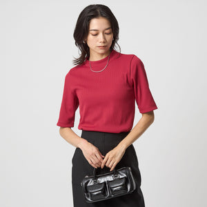 ニットライク モックネック カットソー