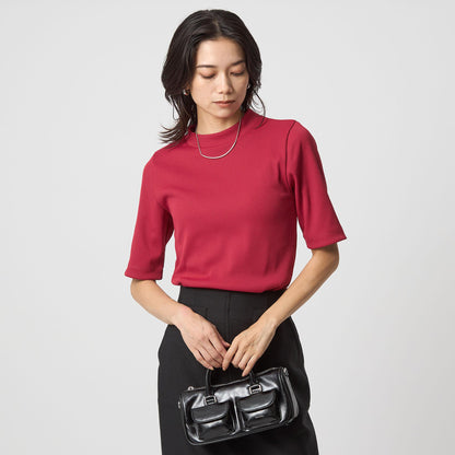 ニットライク モックネック カットソー