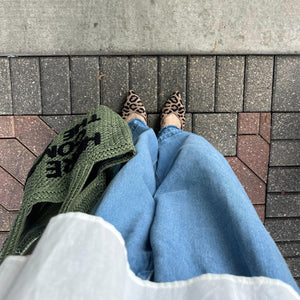 カーキロゴメッシュバッグ