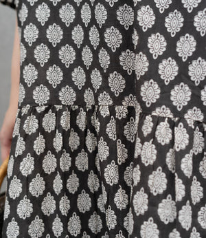 プリントティアードスキッパーワンピース