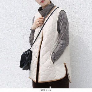 キルティングロングベスト