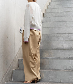 バイカラーシアーニットカーディガン