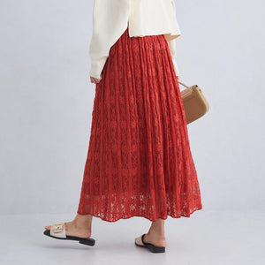 2WAY レース ロング スカート