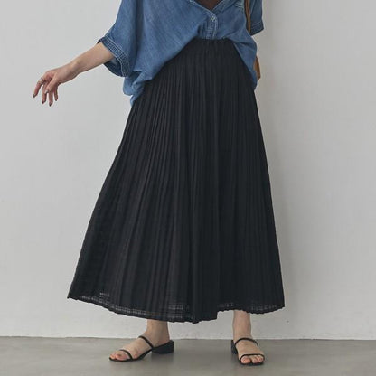 シアーチェックプリーツスカート