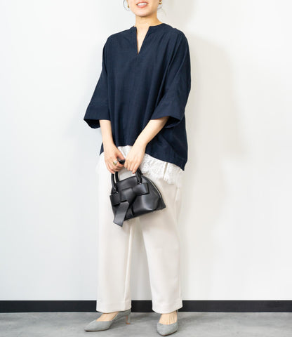 レースドッキングスキッパーブラウス