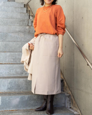 クルーネックボリュームスリーブカットソー