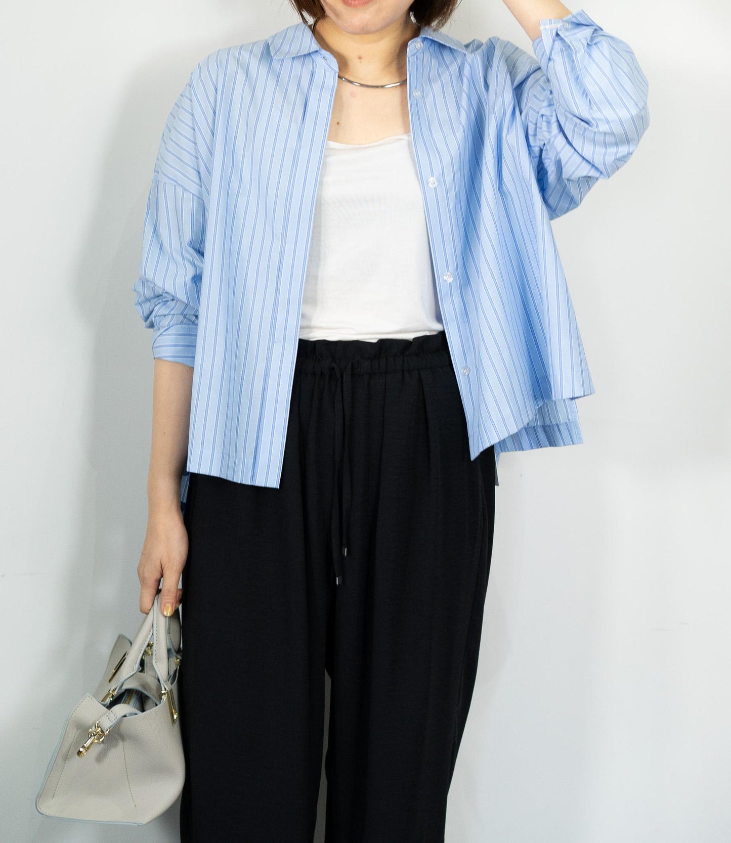 先染めストライプシャツ