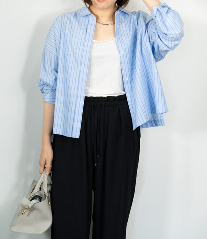 先染めストライプシャツ