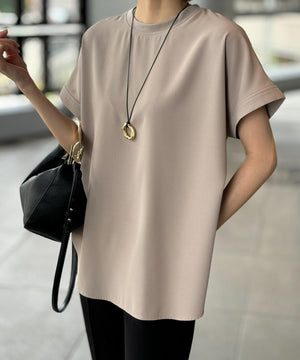 バックジップジョーゼットTブラウス