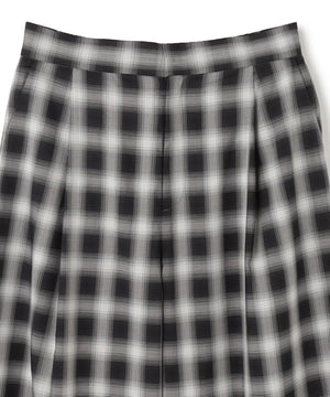 シアー オンブレーチェック ワイドパンツ