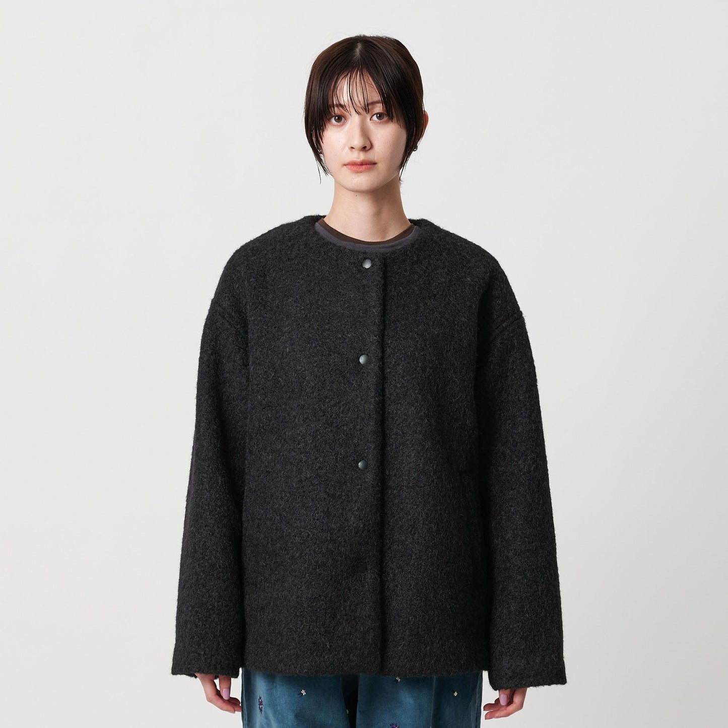 ブークレ ノーカラーブルゾン