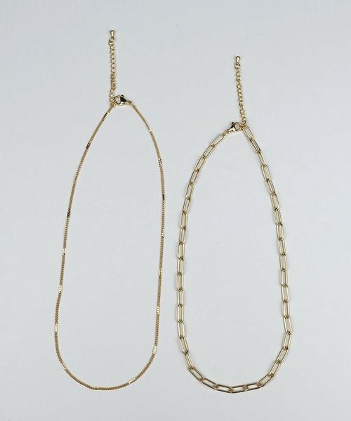 オーバルチェーンツインネックレス