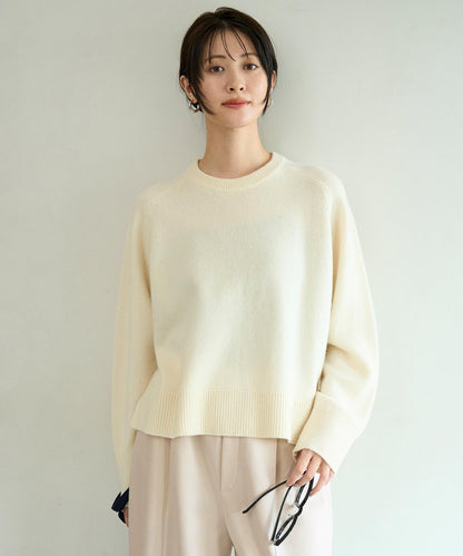 カシミヤブレンド クルーネックニット
