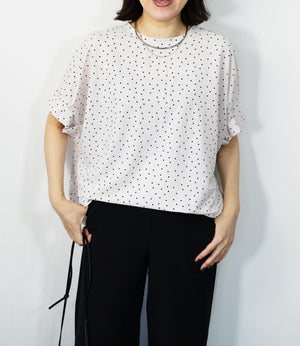 接触冷感袖タックカットソー