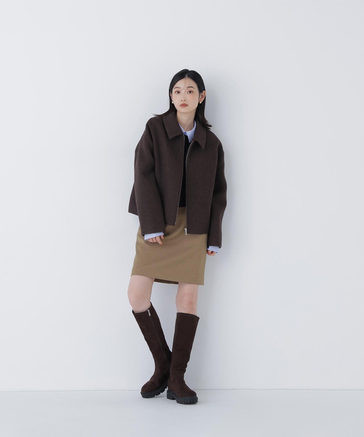 ＜朝比奈 彩さんコラボ＞ステンカラージップブルゾン