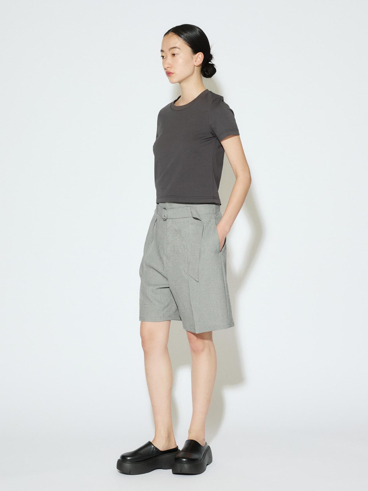 MIDIUMISOLID for Ladies ハイウエストベルト付きショーツ