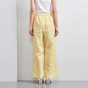 リネン パッチポケット イージーパンツ WHITE/YELLOW