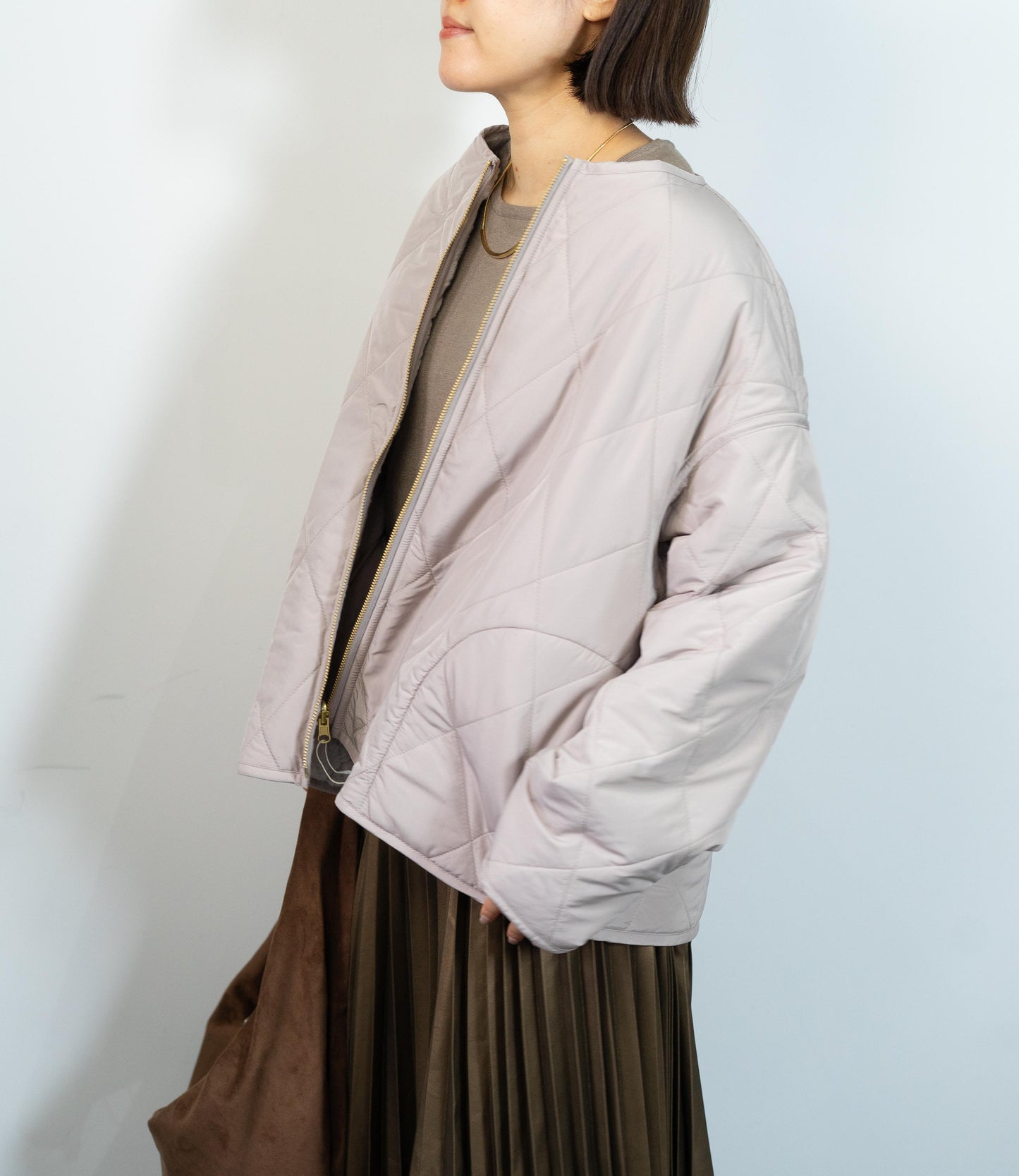 リバーシブルファーキルティングアウター