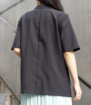リネンライクハーフスリーブテーラードジャケット