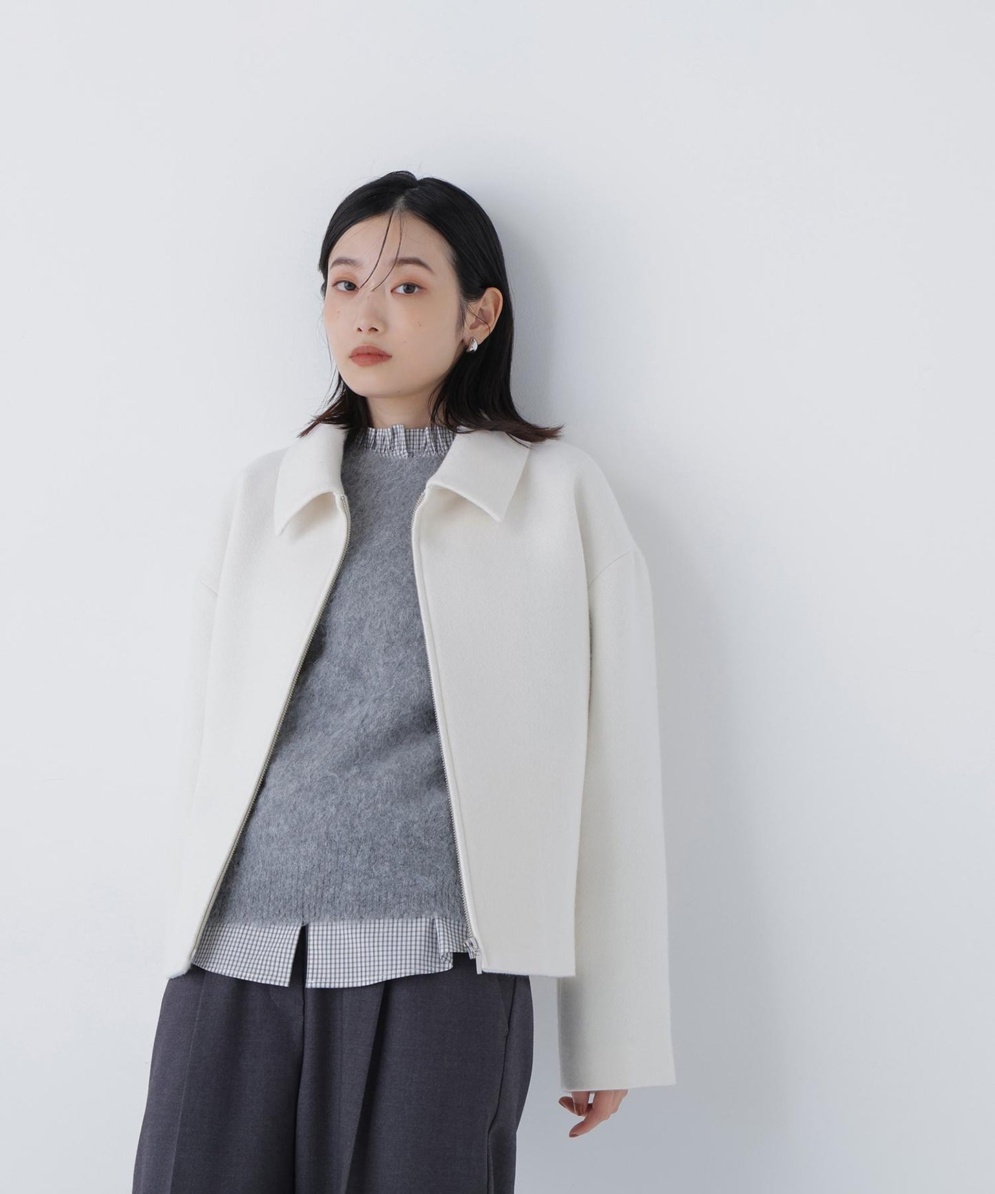 ＜朝比奈 彩さんコラボ＞ステンカラージップブルゾン