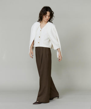 ライトカルゼ ツータックワイドパンツ