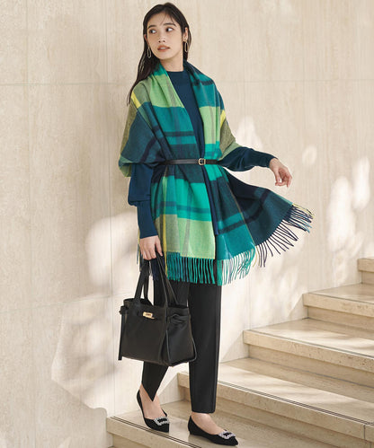 カシミヤ チェック ストール