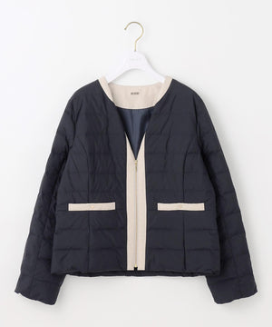 2WAYノーカラーダウン ジャケット