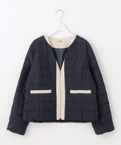 2WAYノーカラーダウン ジャケット