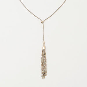 タッセル スネークチェーン スライダーネックレス