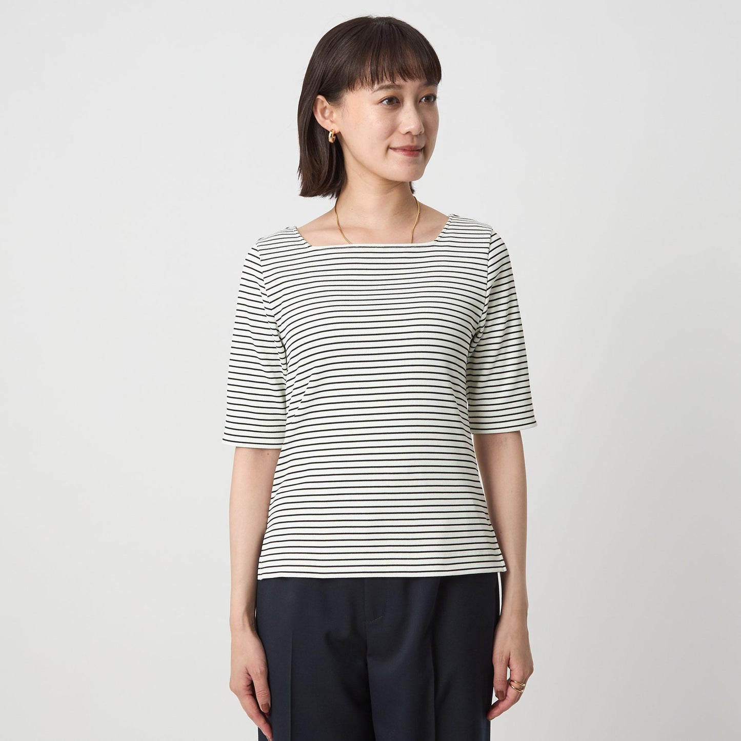 ニットライク スクエアネック カットソー