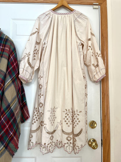 クルーエル刺繍ボヘミアンワンピース