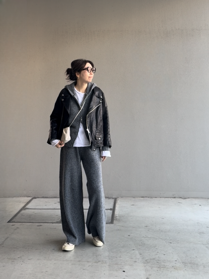 ダブルジップフーディーニットアップ