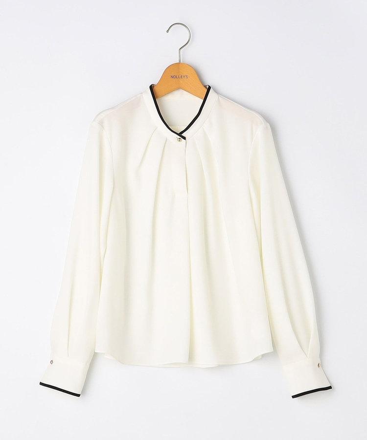 ウォッシャブルストレッチジョーゼットボウタイ風ブラウス